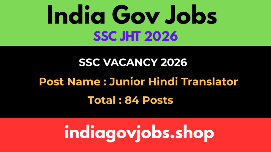SSC JHT Recruitment 2026