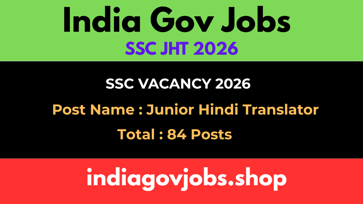 SSC JHT Recruitment 2026
