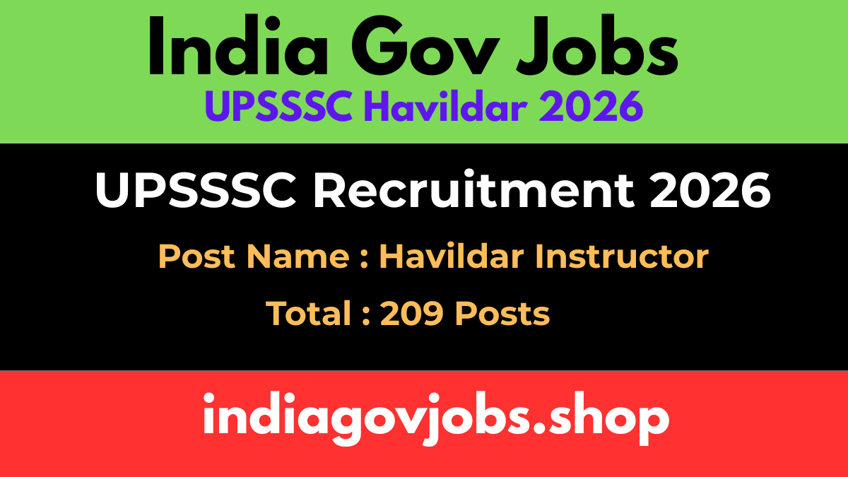 UPSSSC Havildar Instructor 2026